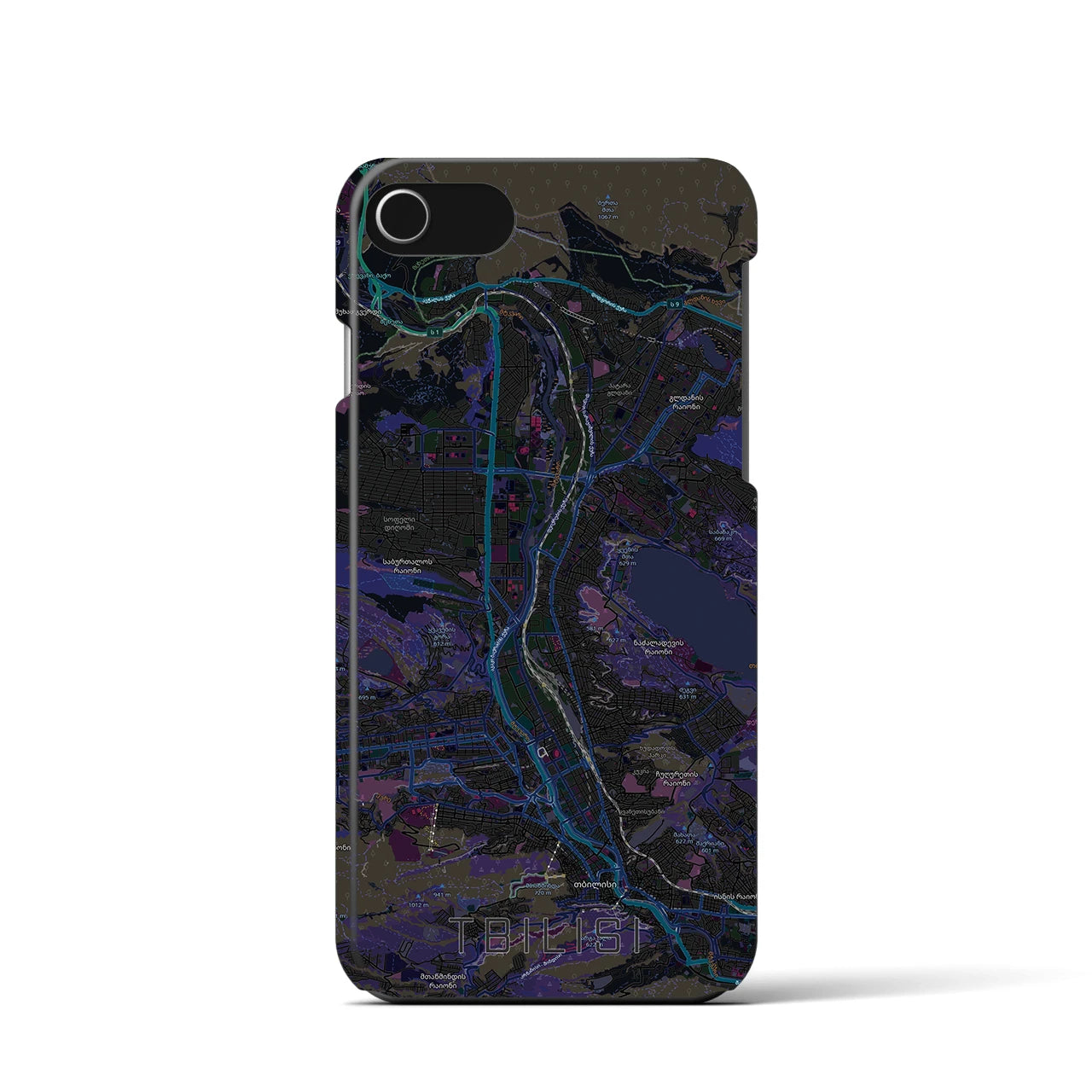 【トビリシ(ジョージア)】地図柄iPhoneケース(バックカバータイプ)