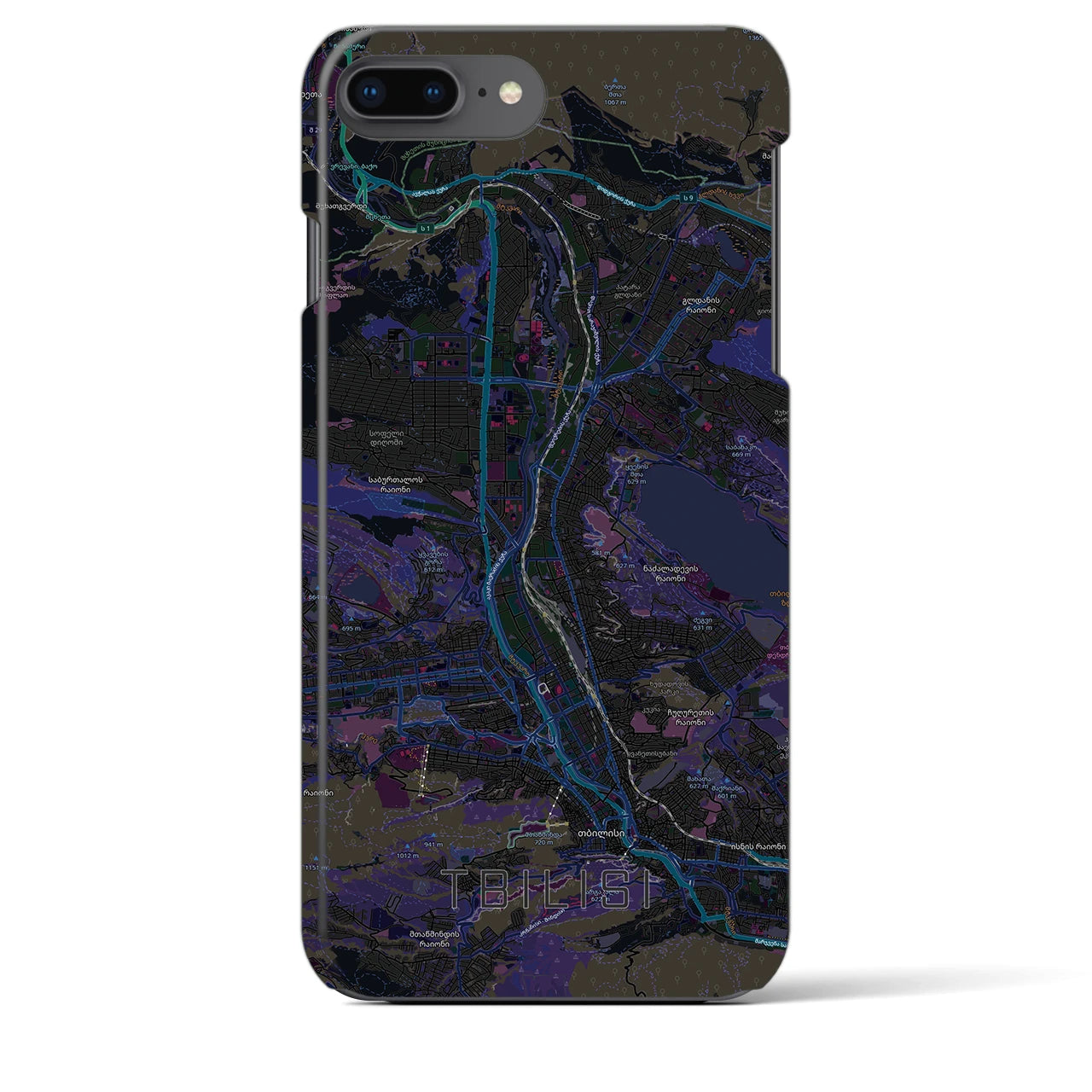 【トビリシ(ジョージア)】地図柄iPhoneケース(バックカバータイプ)