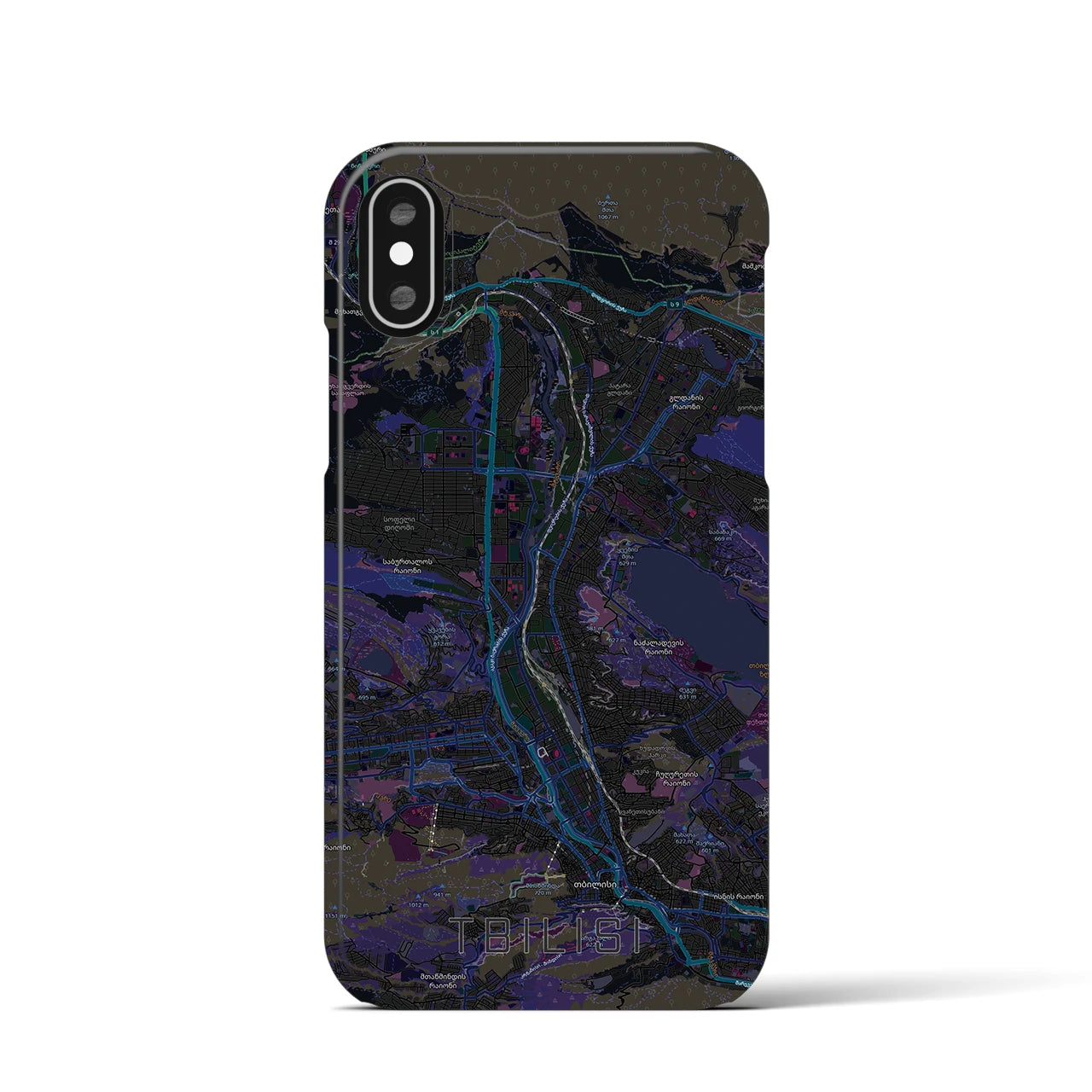 【トビリシ(ジョージア)】地図柄iPhoneケース(バックカバータイプ)