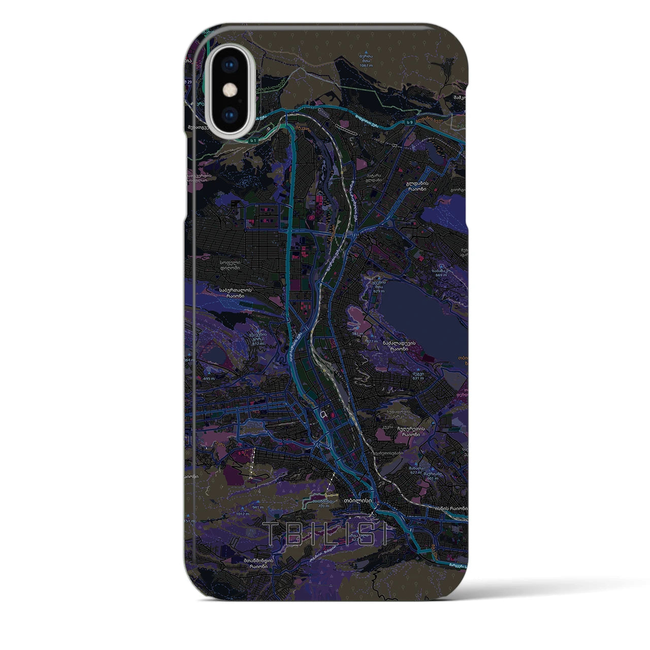 【トビリシ(ジョージア)】地図柄iPhoneケース(バックカバータイプ)