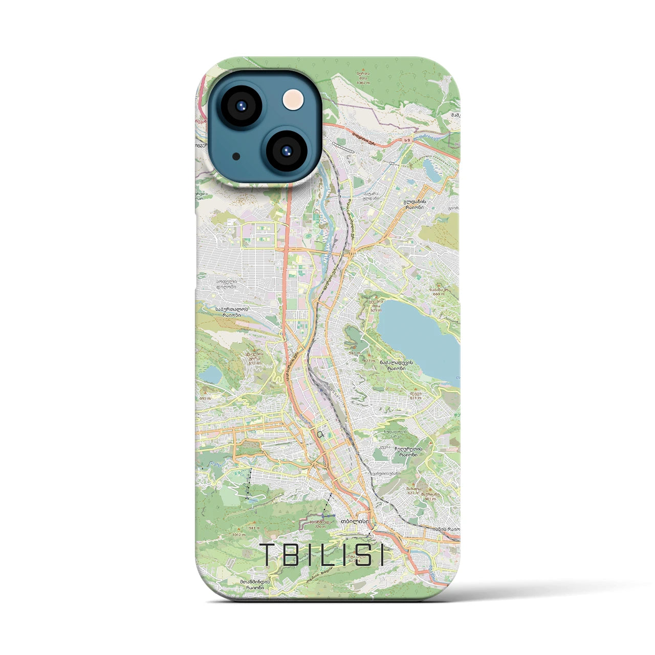 【トビリシ(ジョージア)】地図柄iPhoneケース(バックカバータイプ)