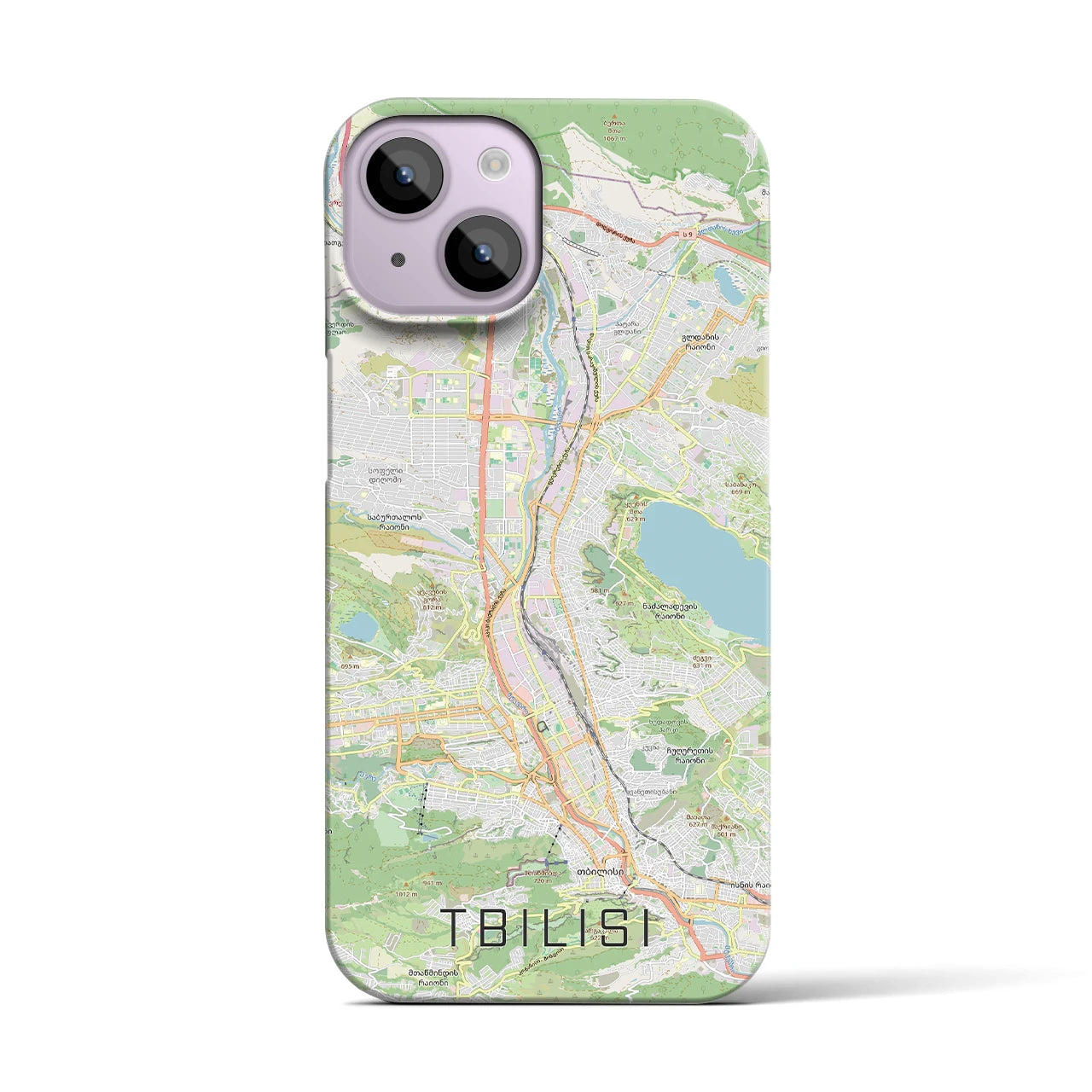 【トビリシ(ジョージア)】地図柄iPhoneケース(バックカバータイプ)