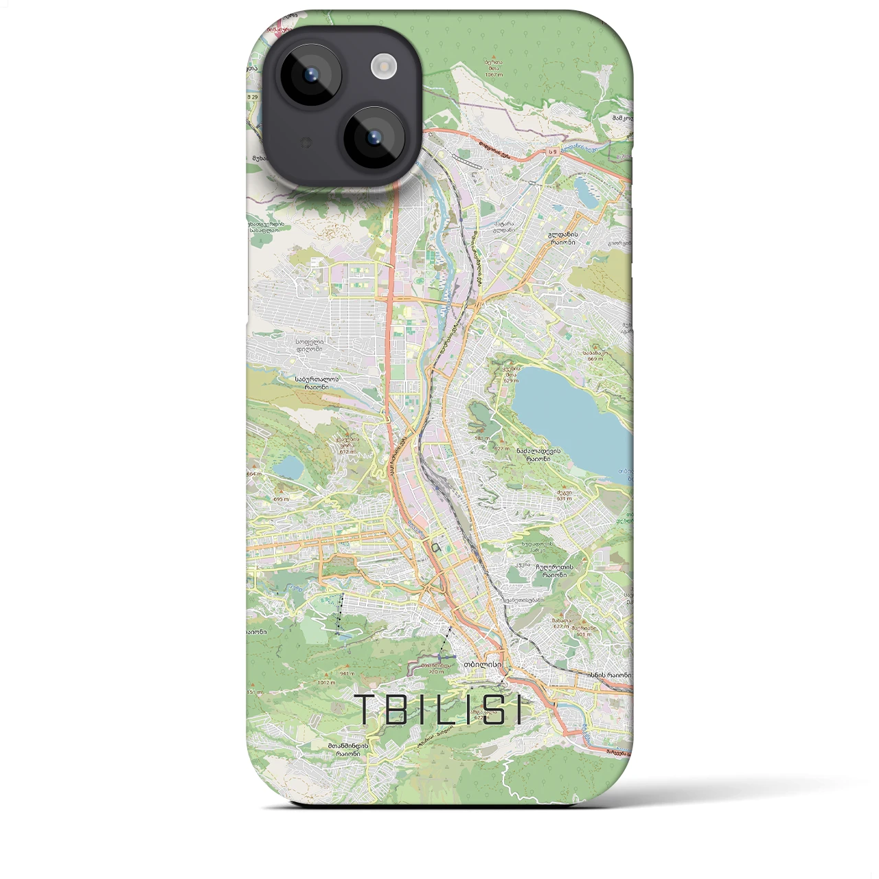 【トビリシ(ジョージア)】地図柄iPhoneケース(バックカバータイプ)