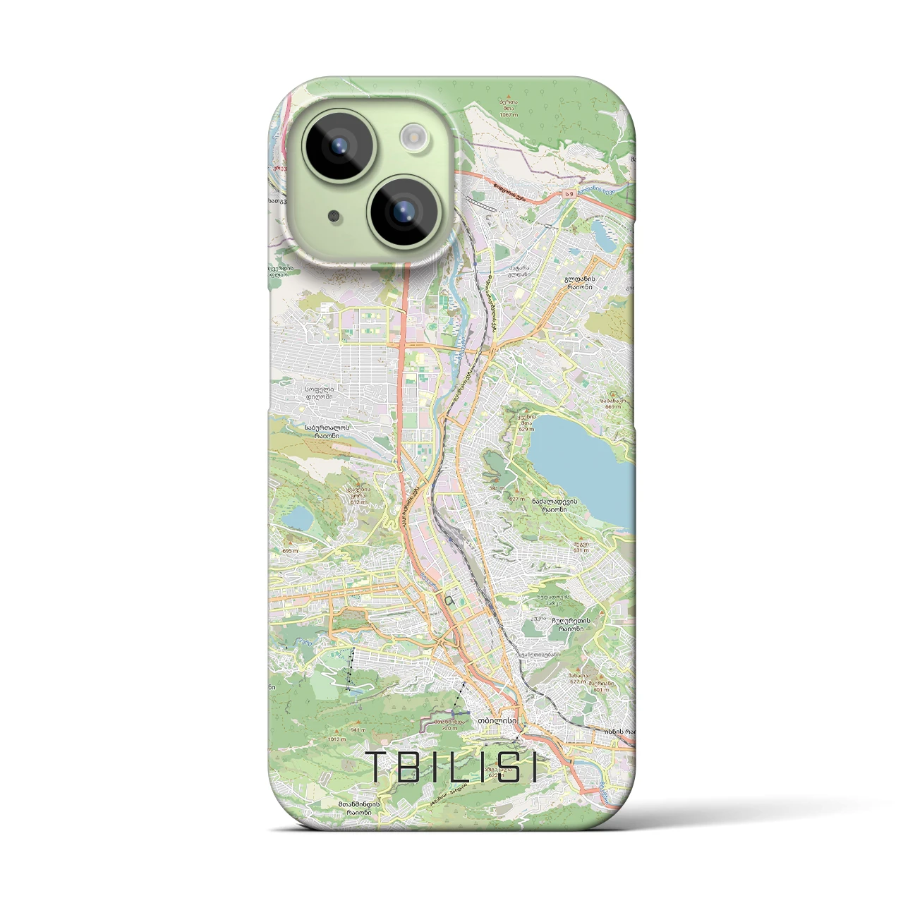 【トビリシ(ジョージア)】地図柄iPhoneケース(バックカバータイプ)