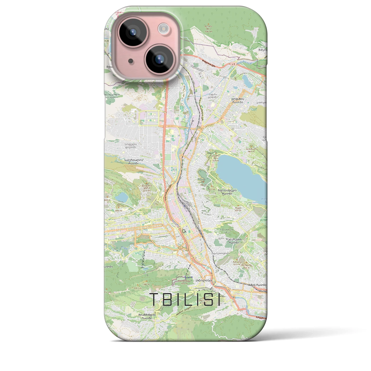 【トビリシ(ジョージア)】地図柄iPhoneケース(バックカバータイプ)