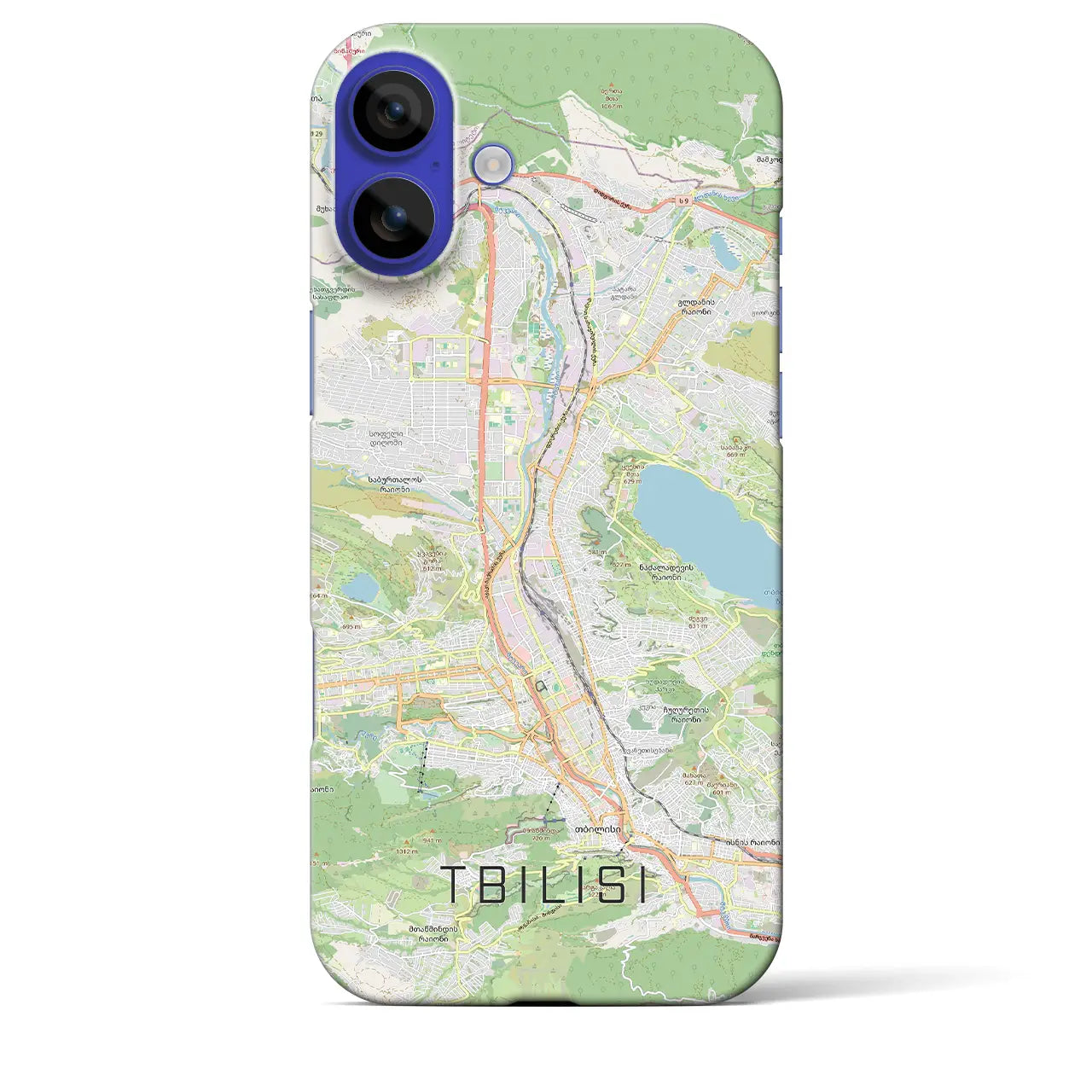 【トビリシ(ジョージア)】地図柄iPhoneケース(バックカバータイプ)