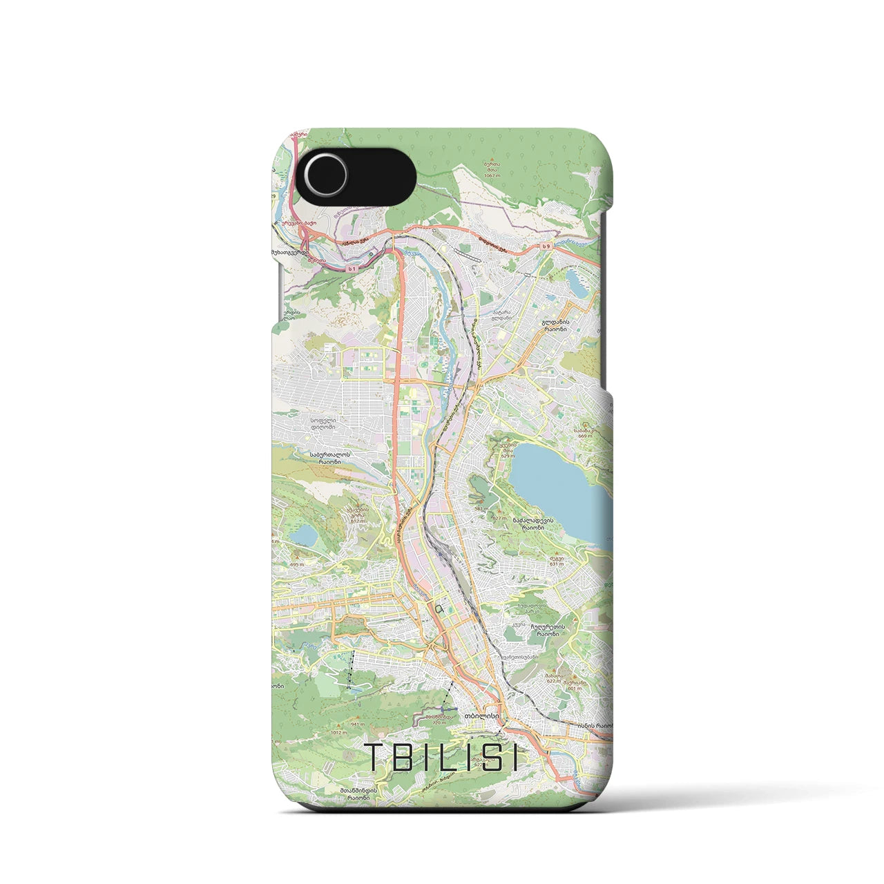 【トビリシ(ジョージア)】地図柄iPhoneケース(バックカバータイプ)