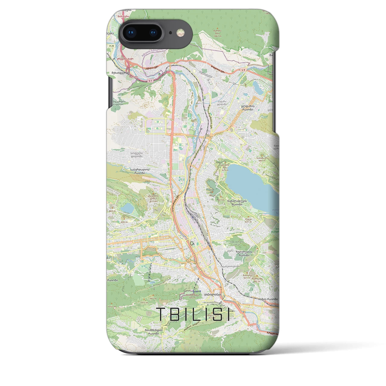 【トビリシ(ジョージア)】地図柄iPhoneケース(バックカバータイプ)
