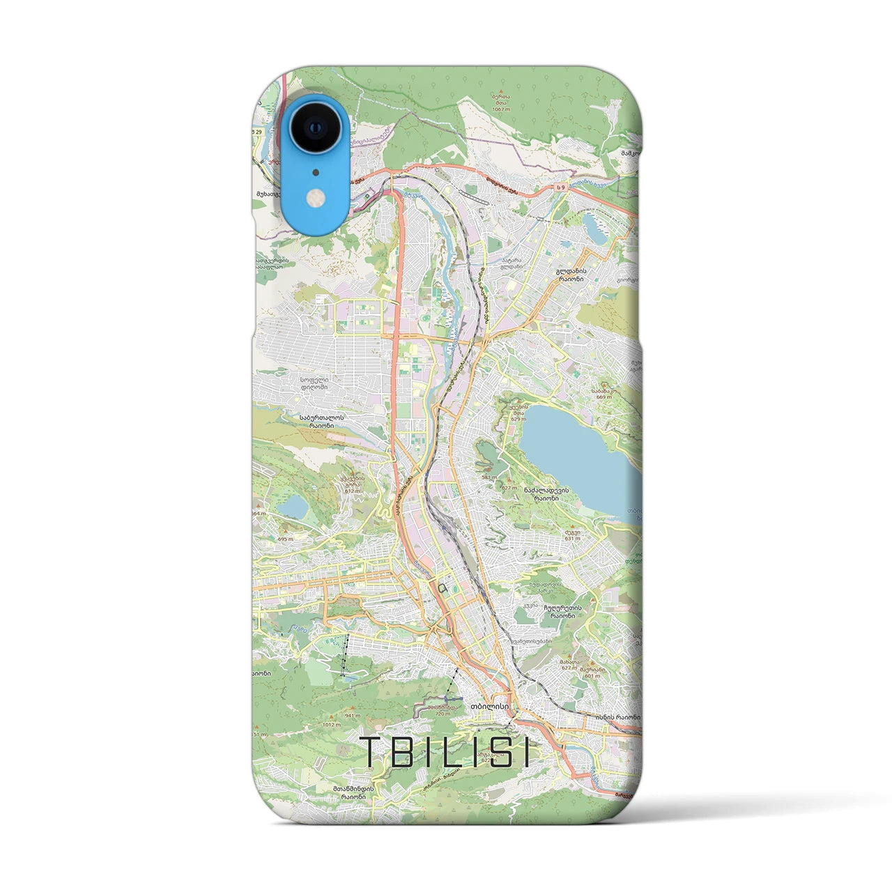 【トビリシ(ジョージア)】地図柄iPhoneケース(バックカバータイプ)