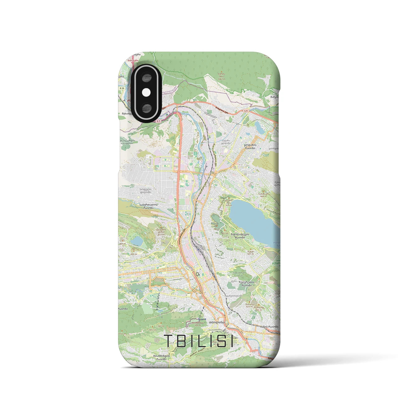 【トビリシ(ジョージア)】地図柄iPhoneケース(バックカバータイプ)