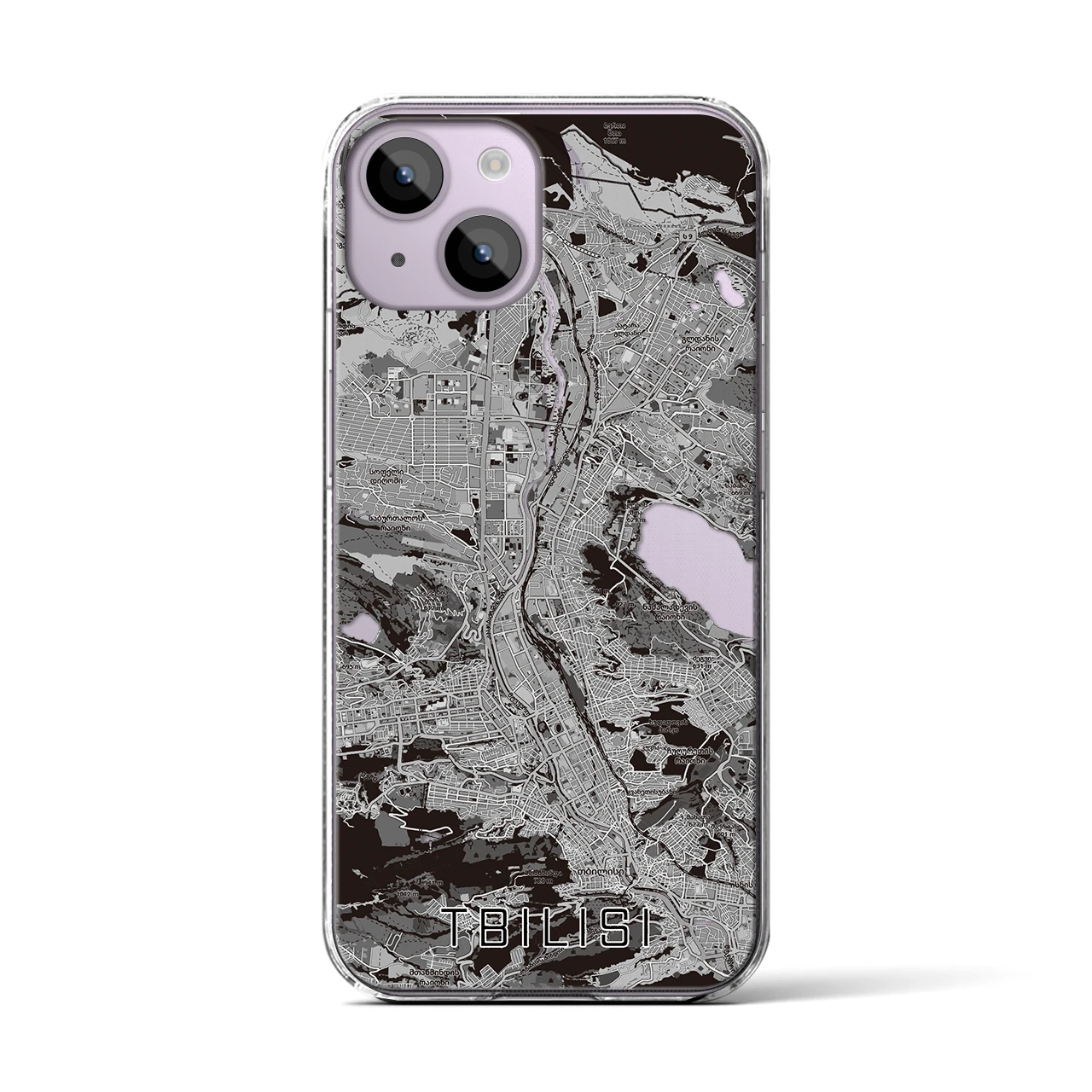 【トビリシ(ジョージア)】地図柄iPhoneケース(クリアタイプ)