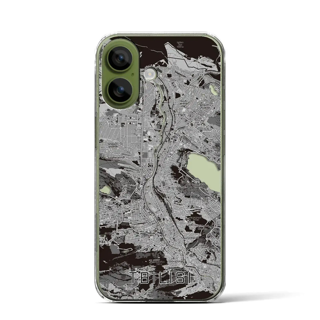 【トビリシ(ジョージア)】地図柄iPhoneケース(クリアタイプ)モノトーン・iPhone 17 Pro Max 用