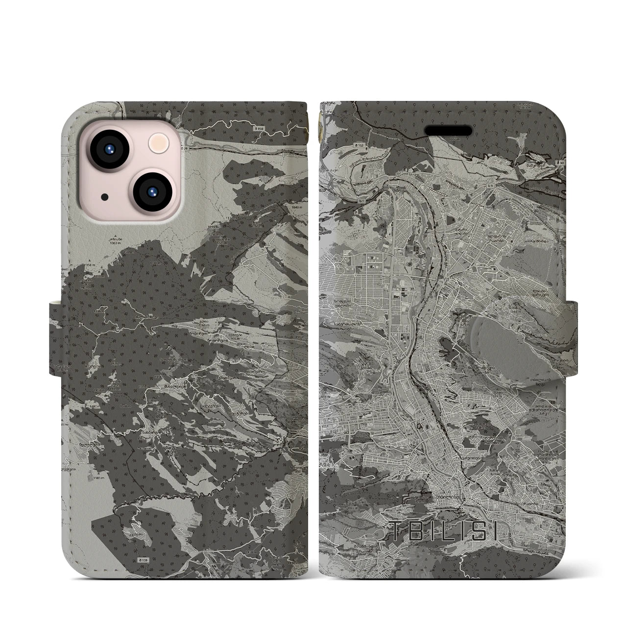 【トビリシ(ジョージア)】地図柄iPhoneケース(手帳タイプ)