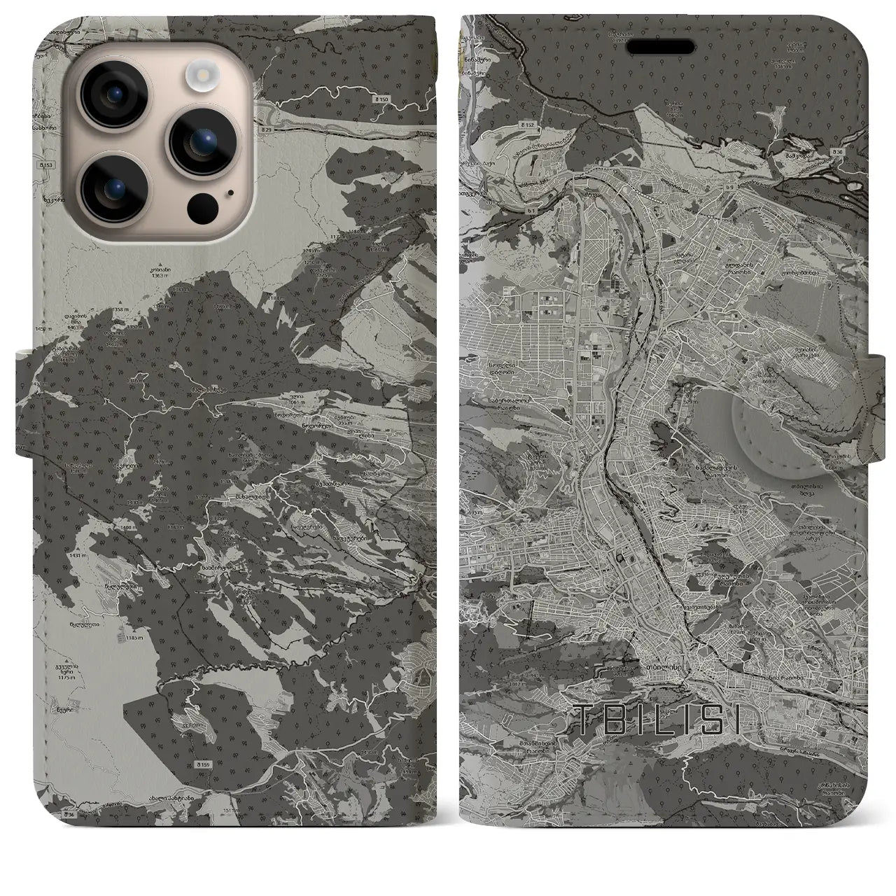 【トビリシ(ジョージア)】地図柄iPhoneケース(手帳タイプ)