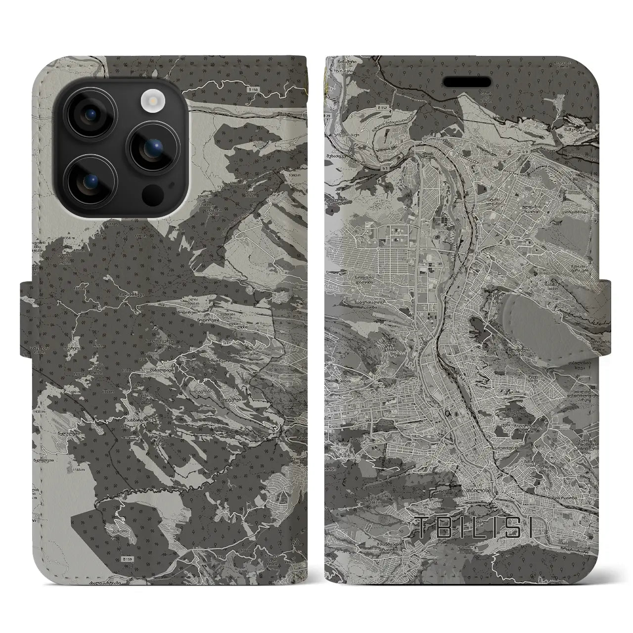 【トビリシ(ジョージア)】地図柄iPhoneケース(手帳タイプ)