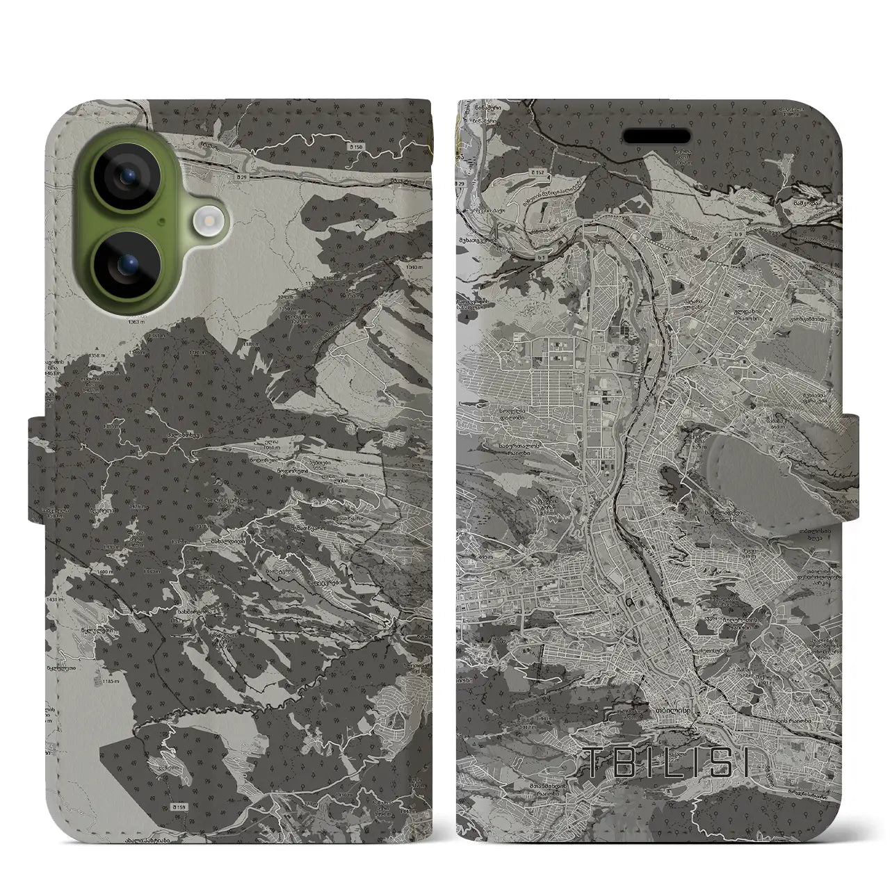 【トビリシ(ジョージア)】地図柄iPhoneケース(手帳タイプ)