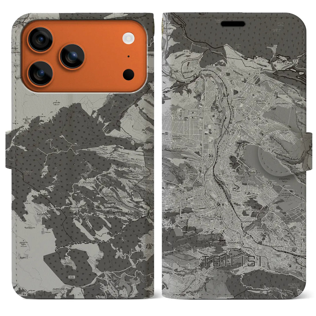 【トビリシ(ジョージア)】地図柄iPhoneケース(手帳タイプ)