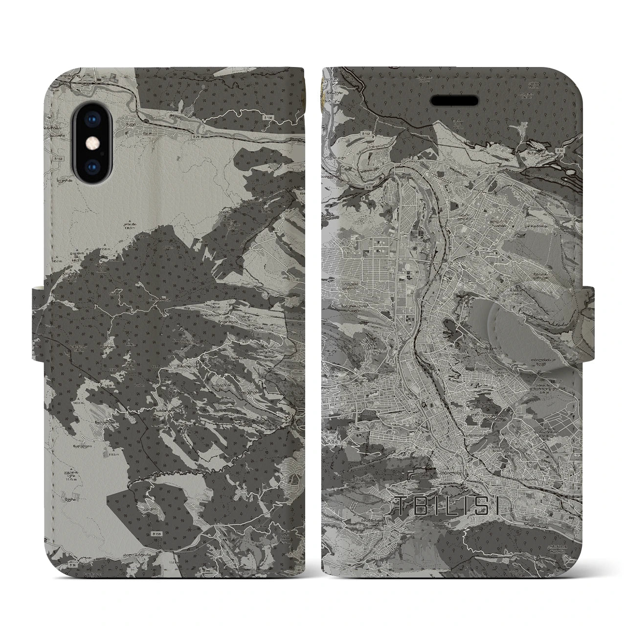 【トビリシ(ジョージア)】地図柄iPhoneケース(手帳タイプ)