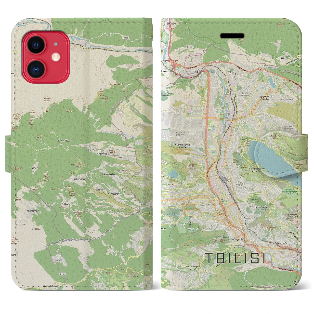 【トビリシ(ジョージア)】地図柄iPhoneケース(手帳タイプ)