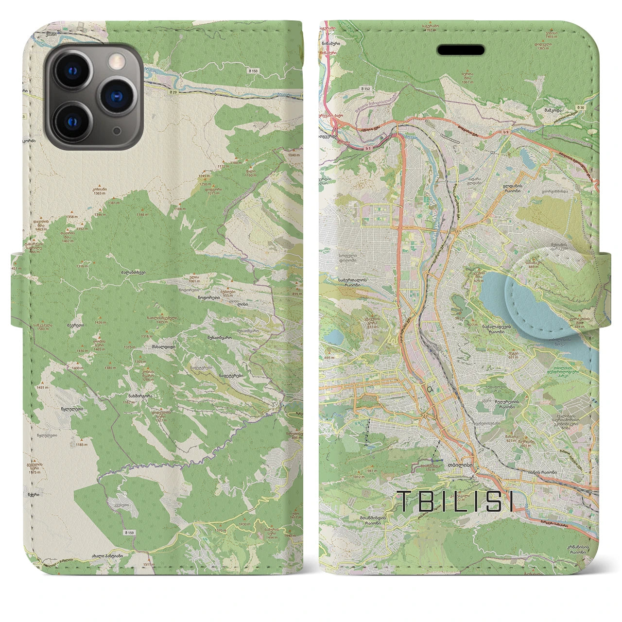 【トビリシ(ジョージア)】地図柄iPhoneケース(手帳タイプ)