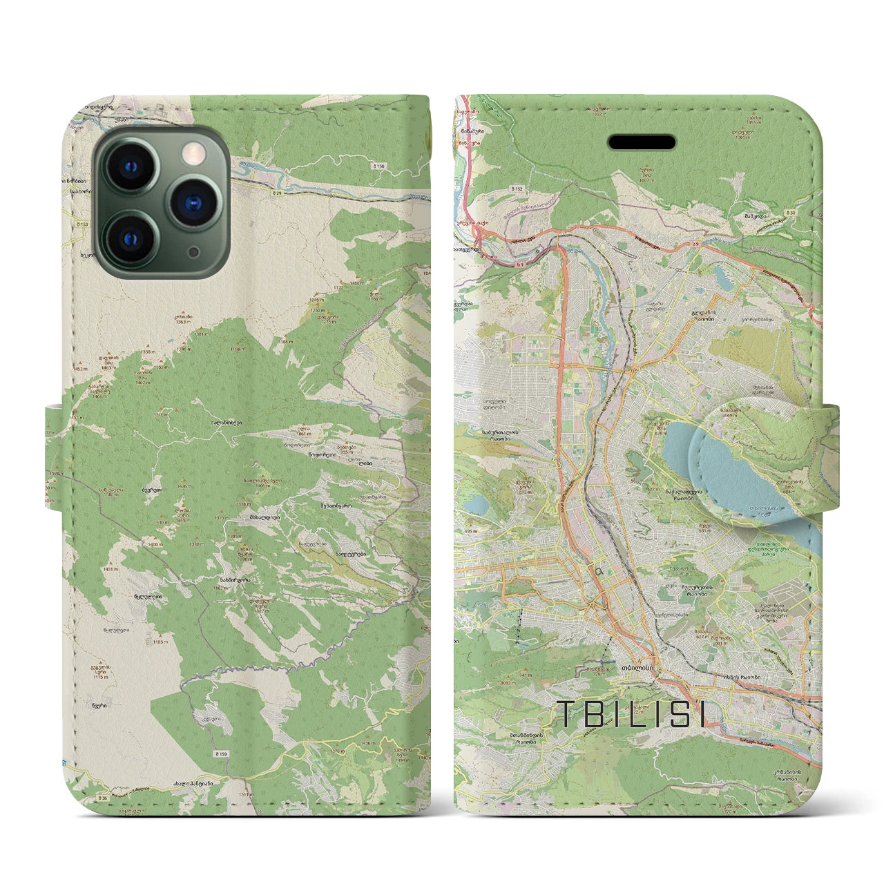 【トビリシ(ジョージア)】地図柄iPhoneケース(手帳タイプ)