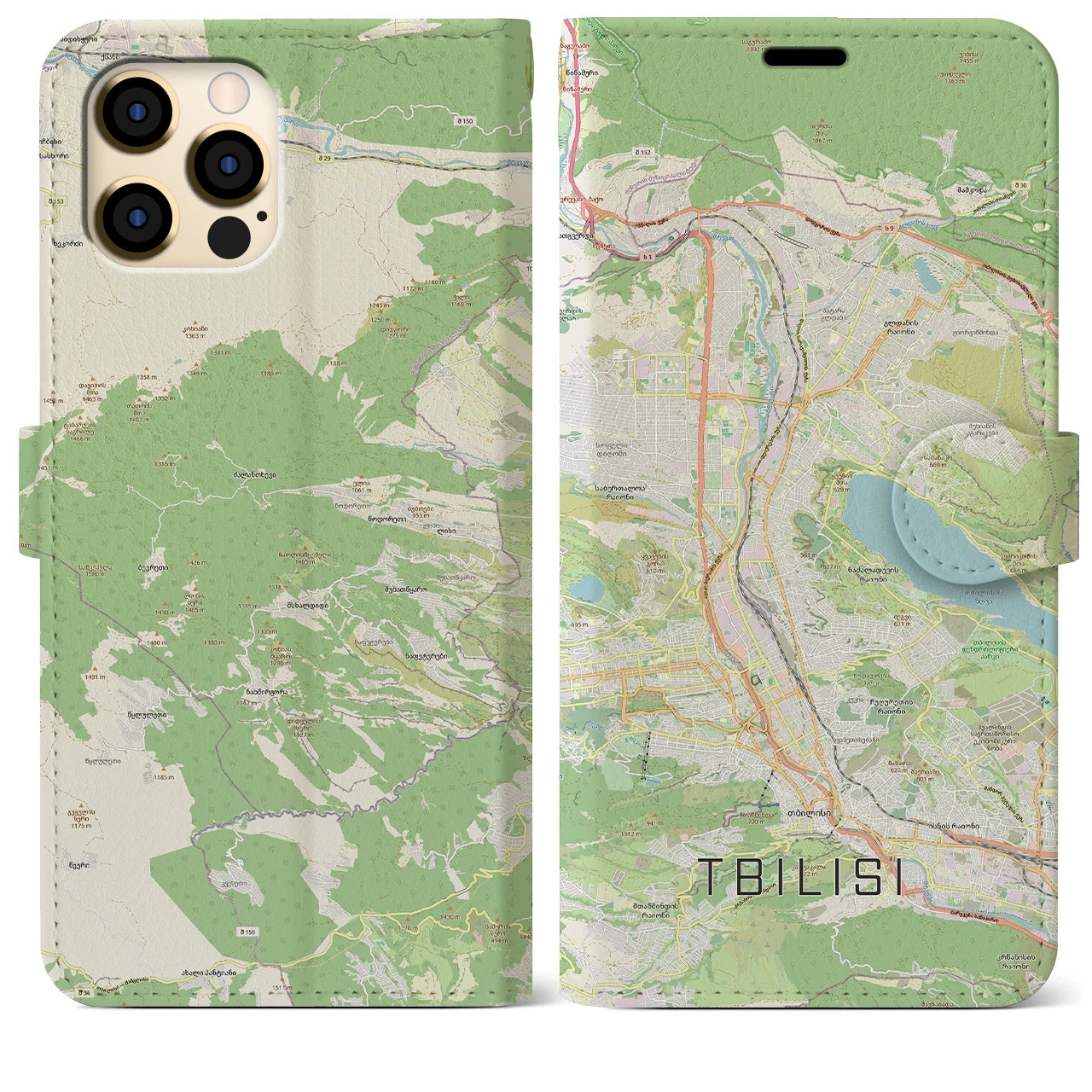 【トビリシ(ジョージア)】地図柄iPhoneケース(手帳タイプ)