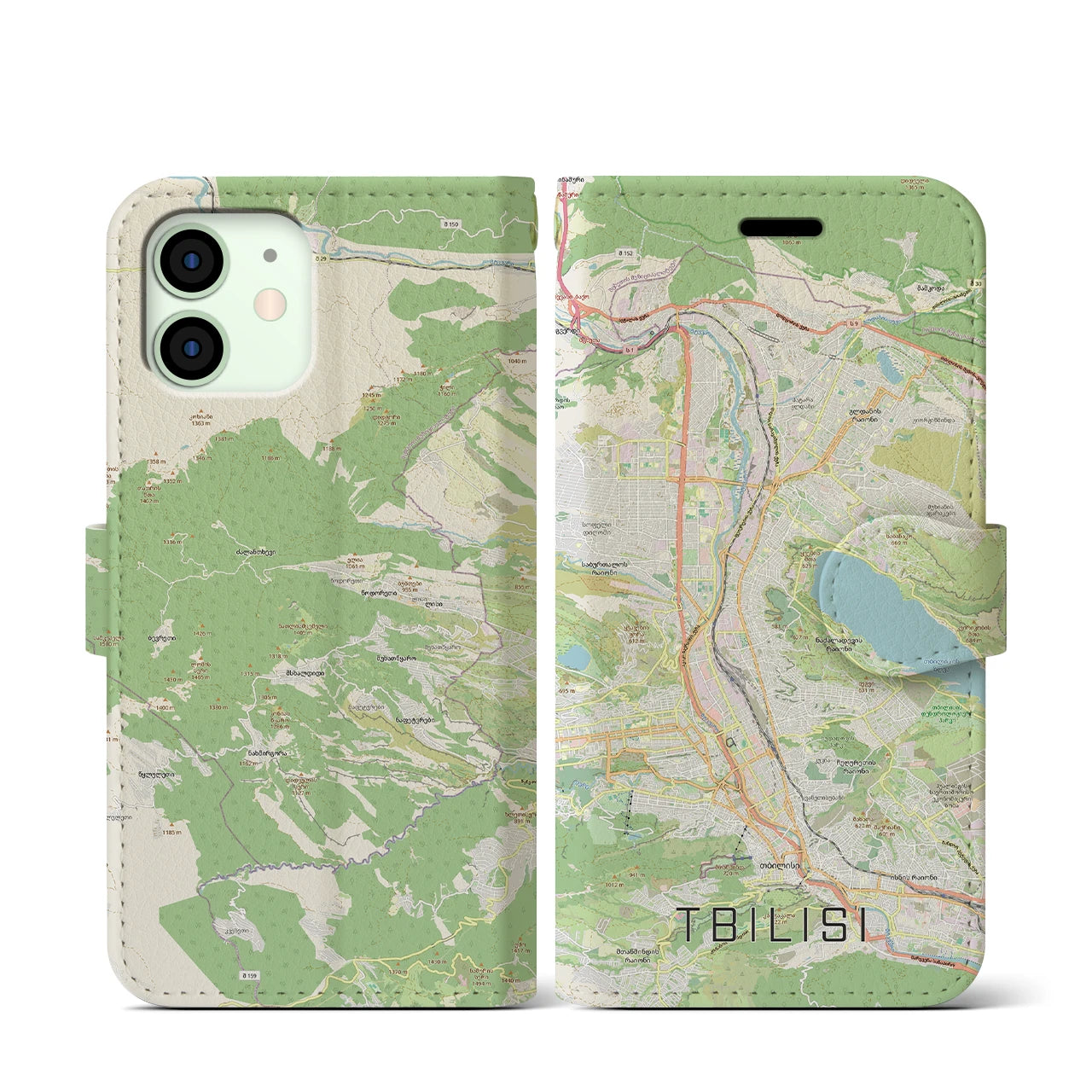 【トビリシ(ジョージア)】地図柄iPhoneケース(手帳タイプ)
