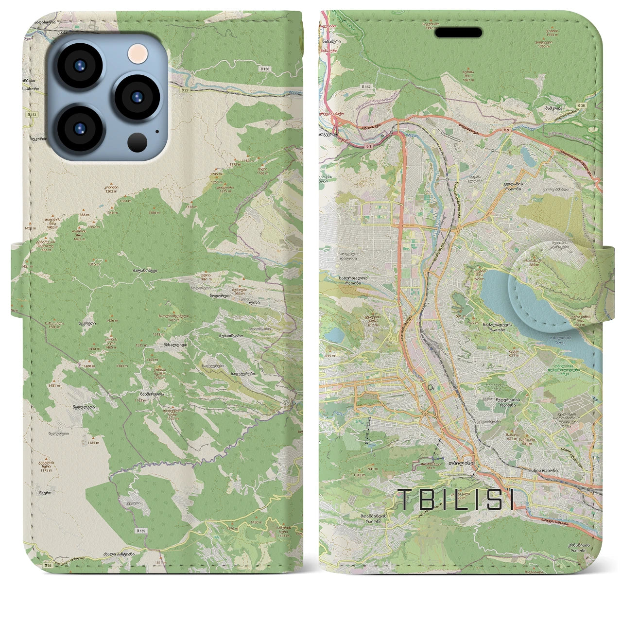 【トビリシ(ジョージア)】地図柄iPhoneケース(手帳タイプ)