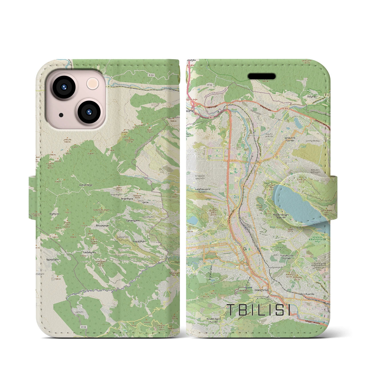 【トビリシ(ジョージア)】地図柄iPhoneケース(手帳タイプ)