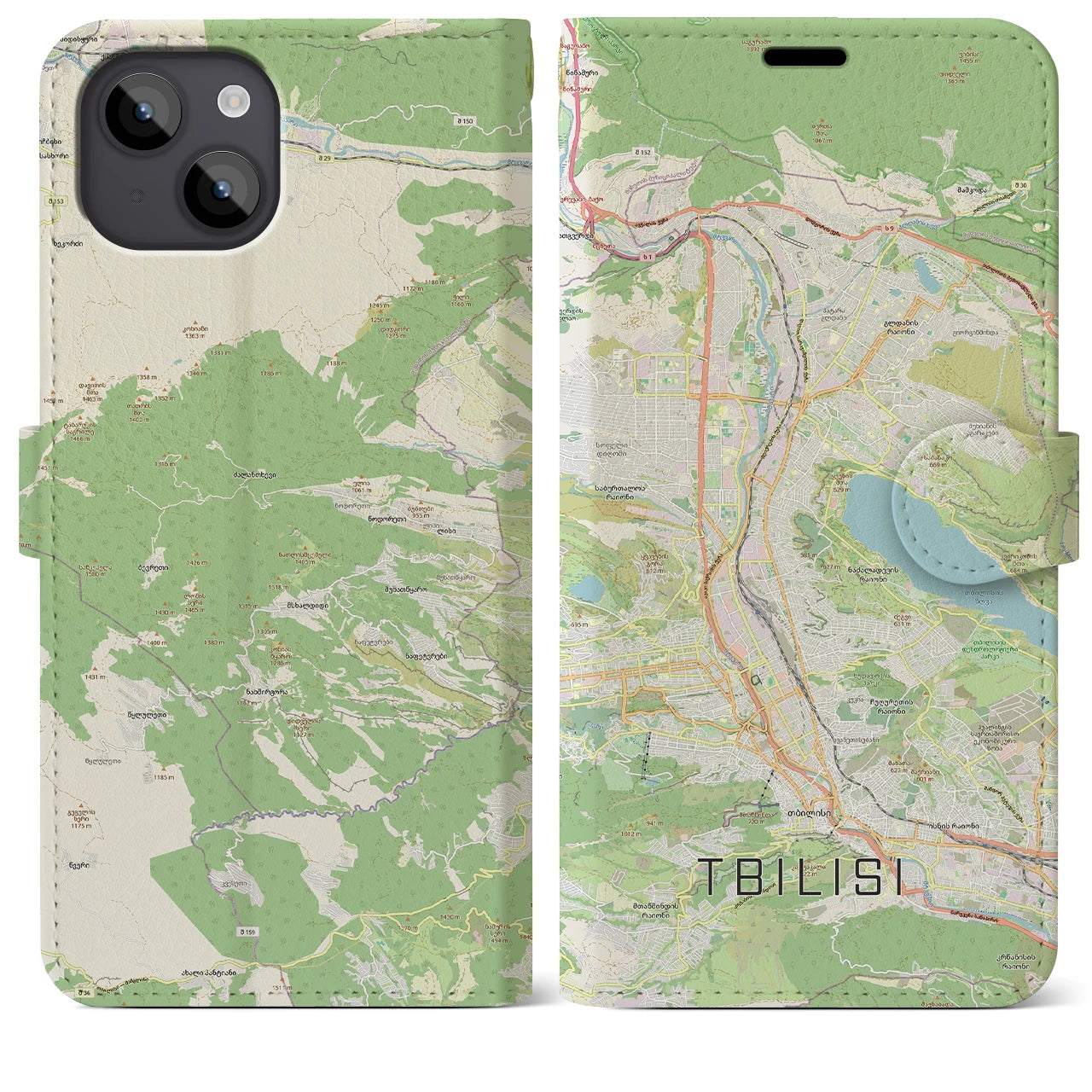 【トビリシ(ジョージア)】地図柄iPhoneケース(手帳タイプ)