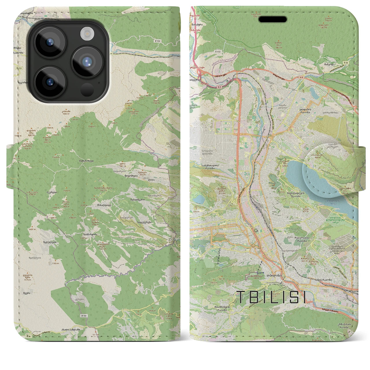 【トビリシ(ジョージア)】地図柄iPhoneケース(手帳タイプ)
