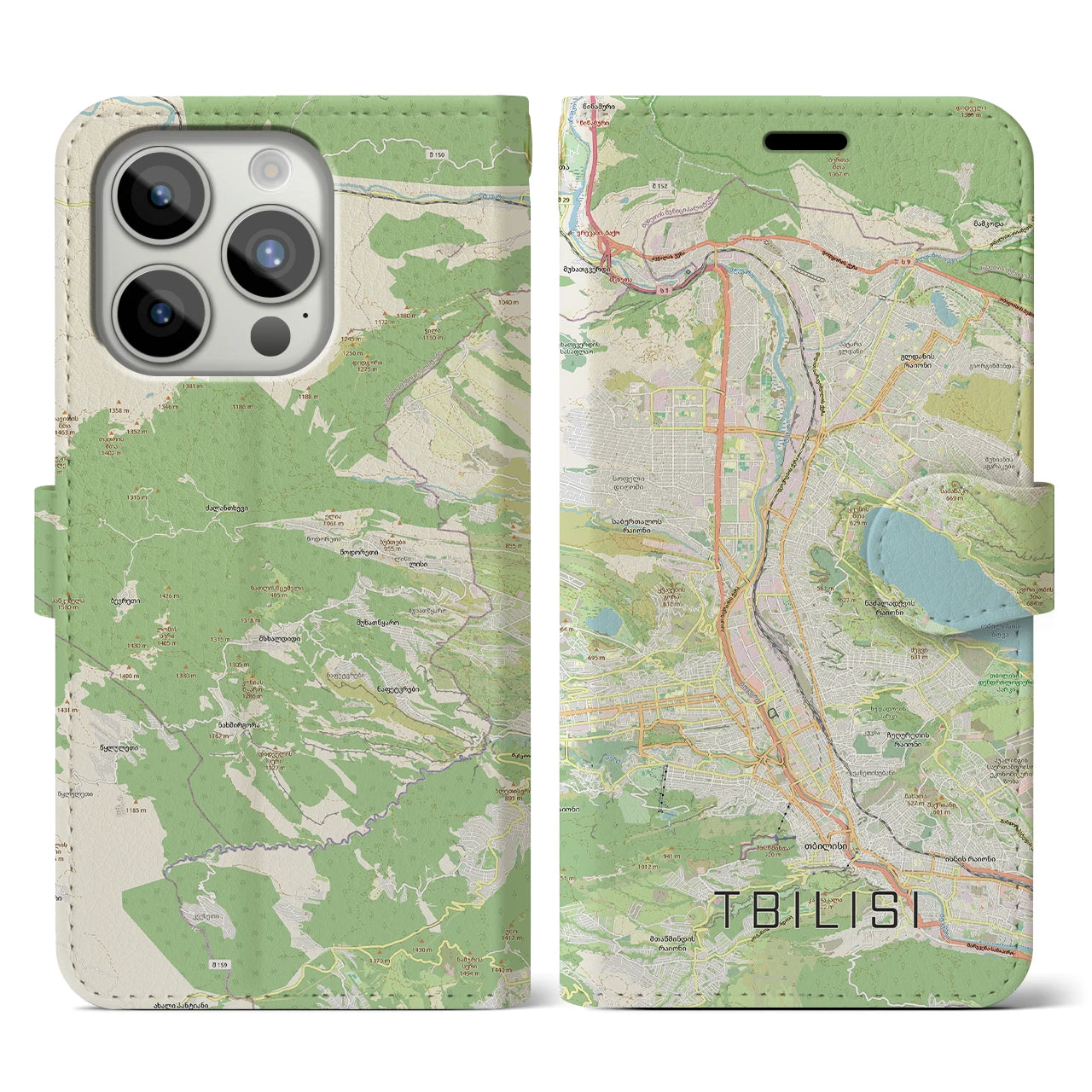 【トビリシ(ジョージア)】地図柄iPhoneケース(手帳タイプ)