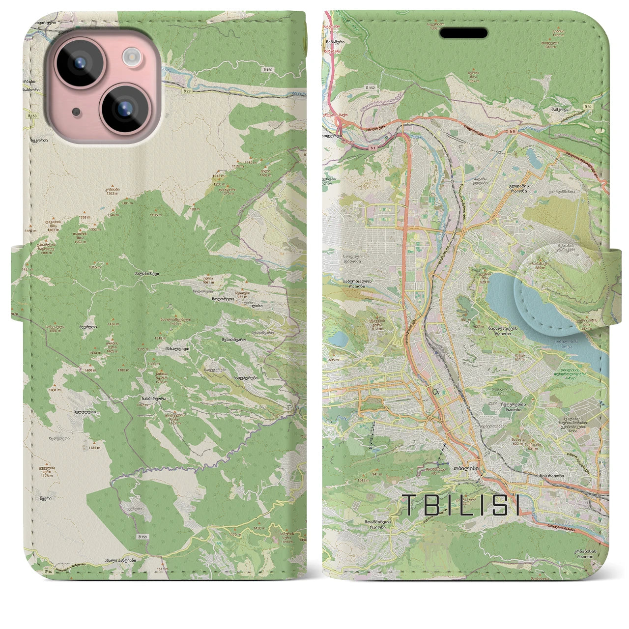 【トビリシ(ジョージア)】地図柄iPhoneケース(手帳タイプ)