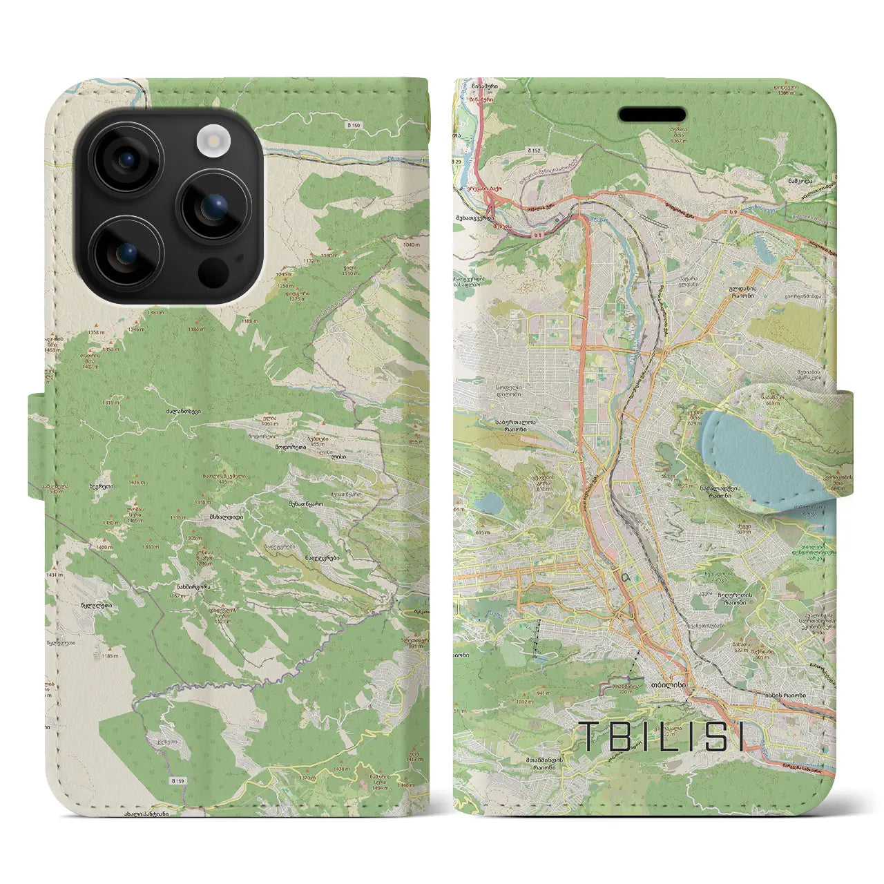 【トビリシ(ジョージア)】地図柄iPhoneケース(手帳タイプ)