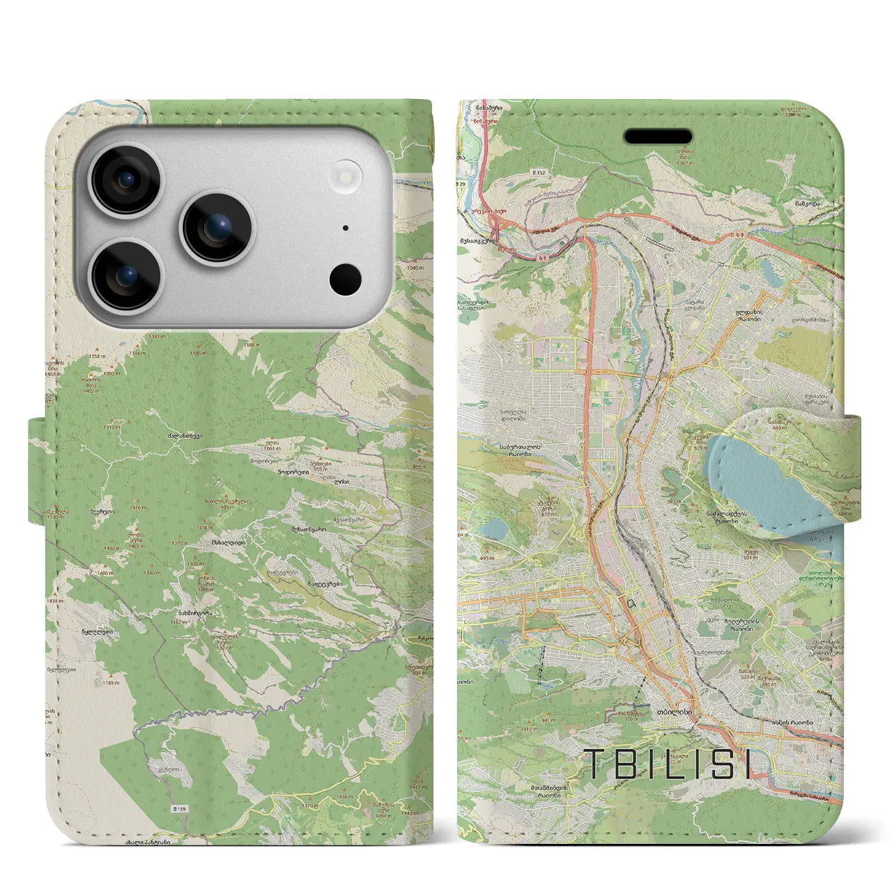 【トビリシ(ジョージア)】地図柄iPhoneケース(手帳タイプ)