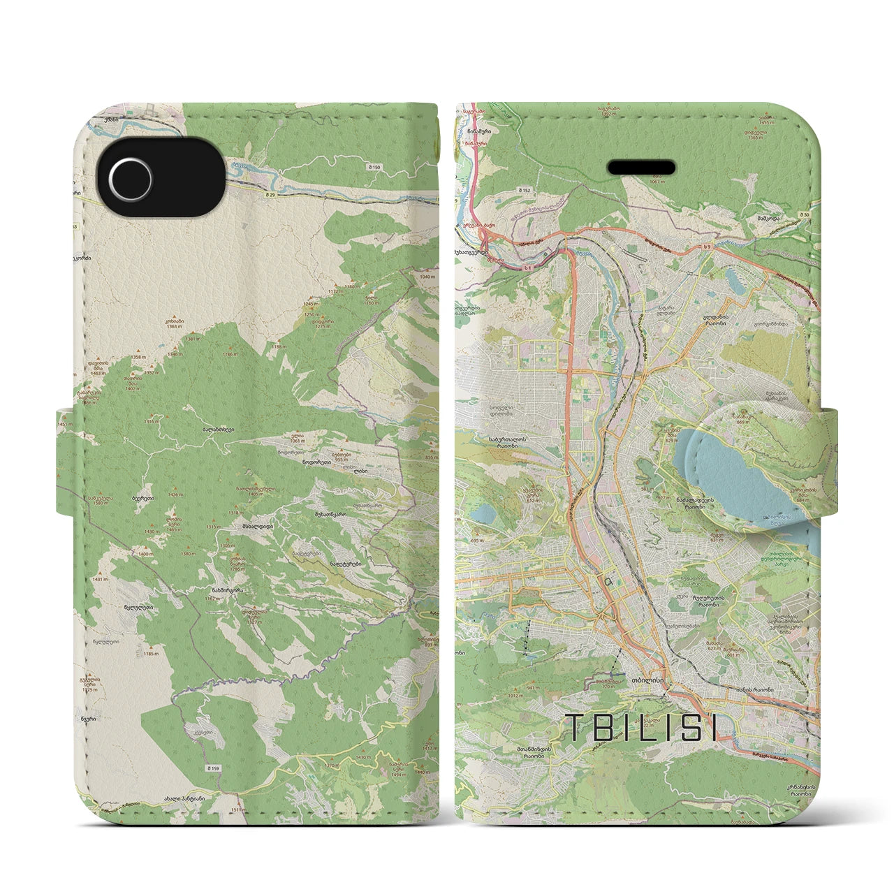 【トビリシ(ジョージア)】地図柄iPhoneケース(手帳タイプ)