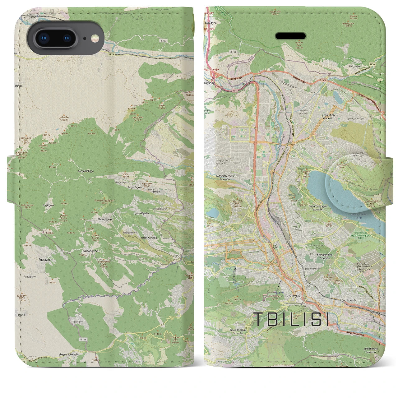 【トビリシ(ジョージア)】地図柄iPhoneケース(手帳タイプ)