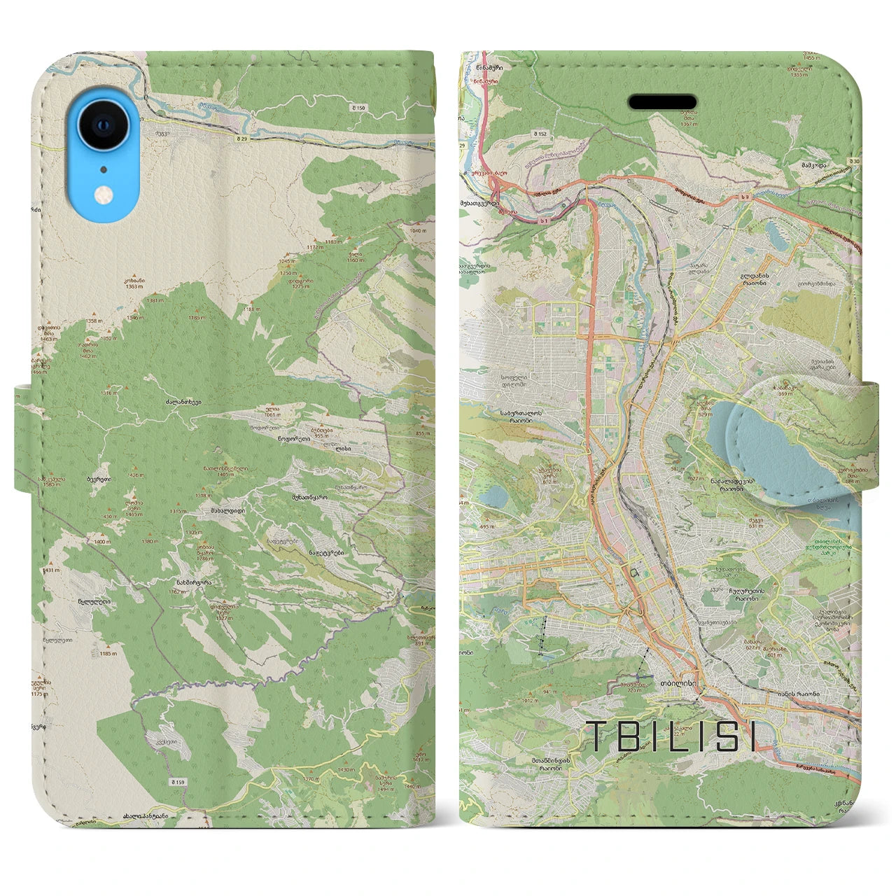 【トビリシ(ジョージア)】地図柄iPhoneケース(手帳タイプ)