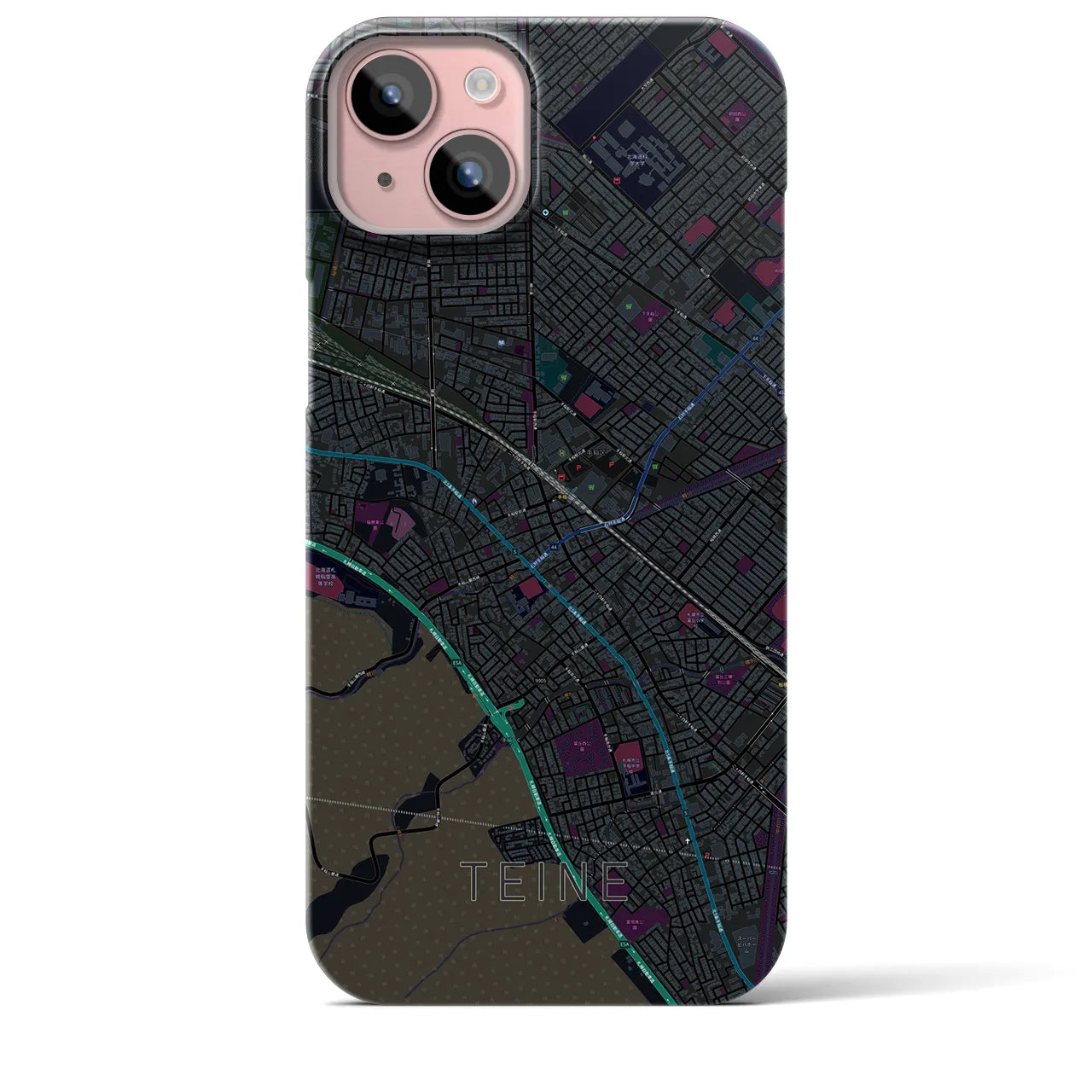 【手稲(北海道)】地図柄iPhoneケース(バックカバータイプ)