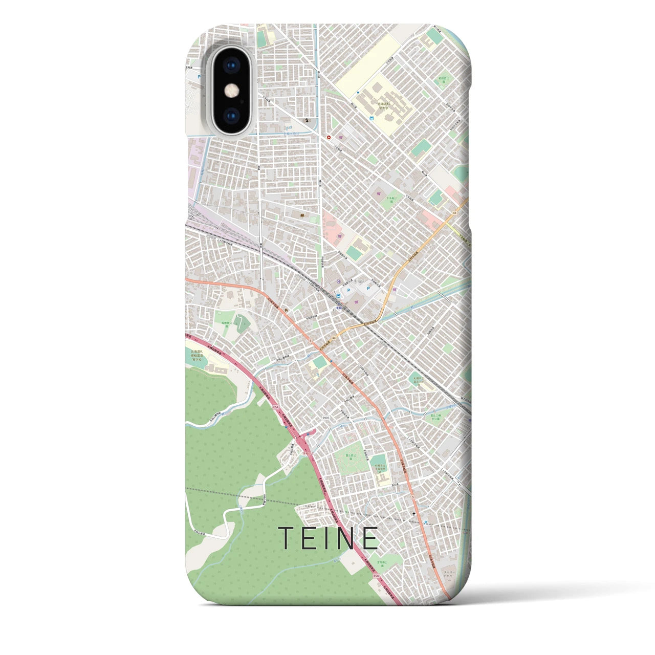 【手稲(北海道)】地図柄iPhoneケース(バックカバータイプ)
