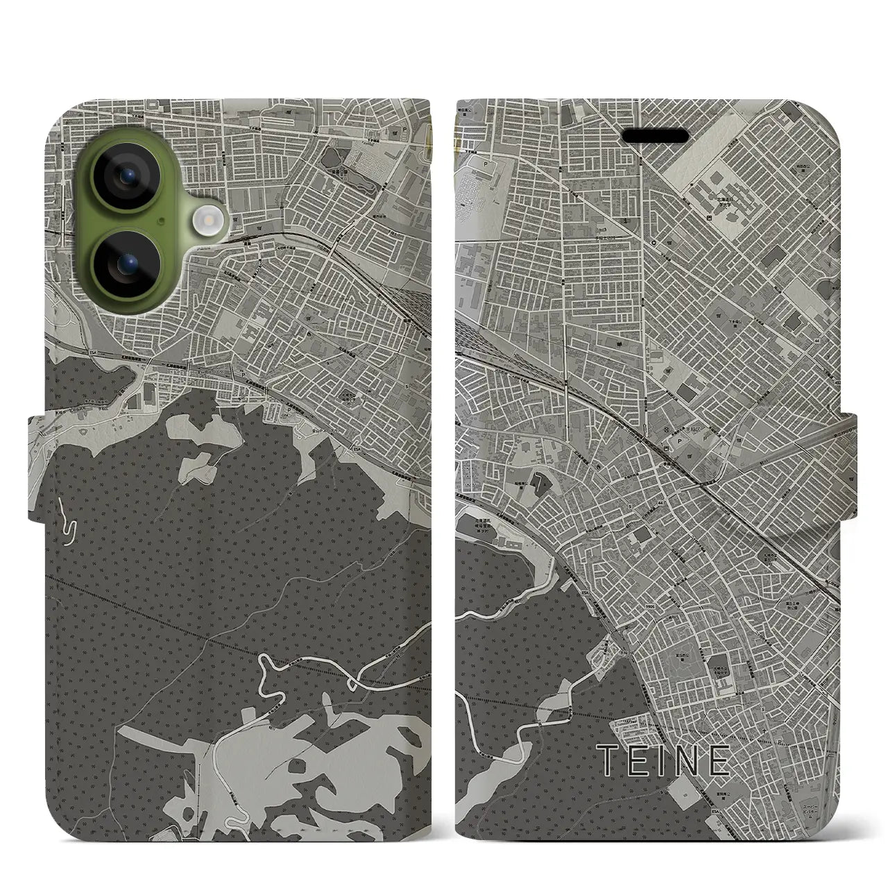 【手稲(北海道)】地図柄iPhoneケース(手帳タイプ)