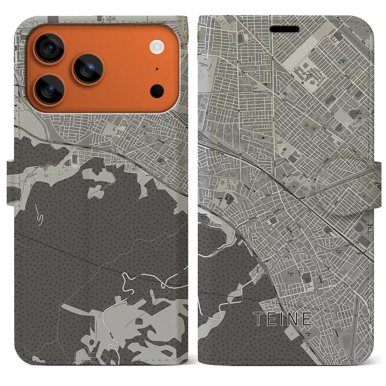 【手稲(北海道)】地図柄iPhoneケース(手帳タイプ)