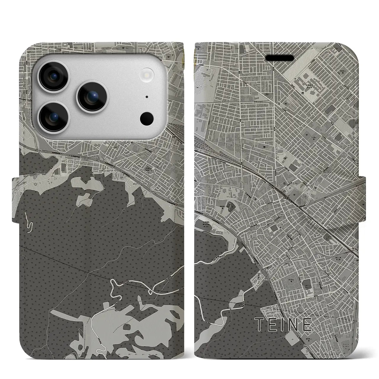 【手稲(北海道)】地図柄iPhoneケース(手帳タイプ)