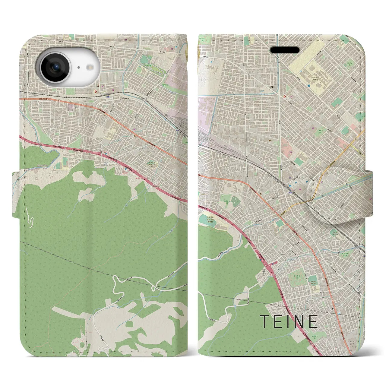 【手稲(北海道)】地図柄iPhoneケース(手帳タイプ)