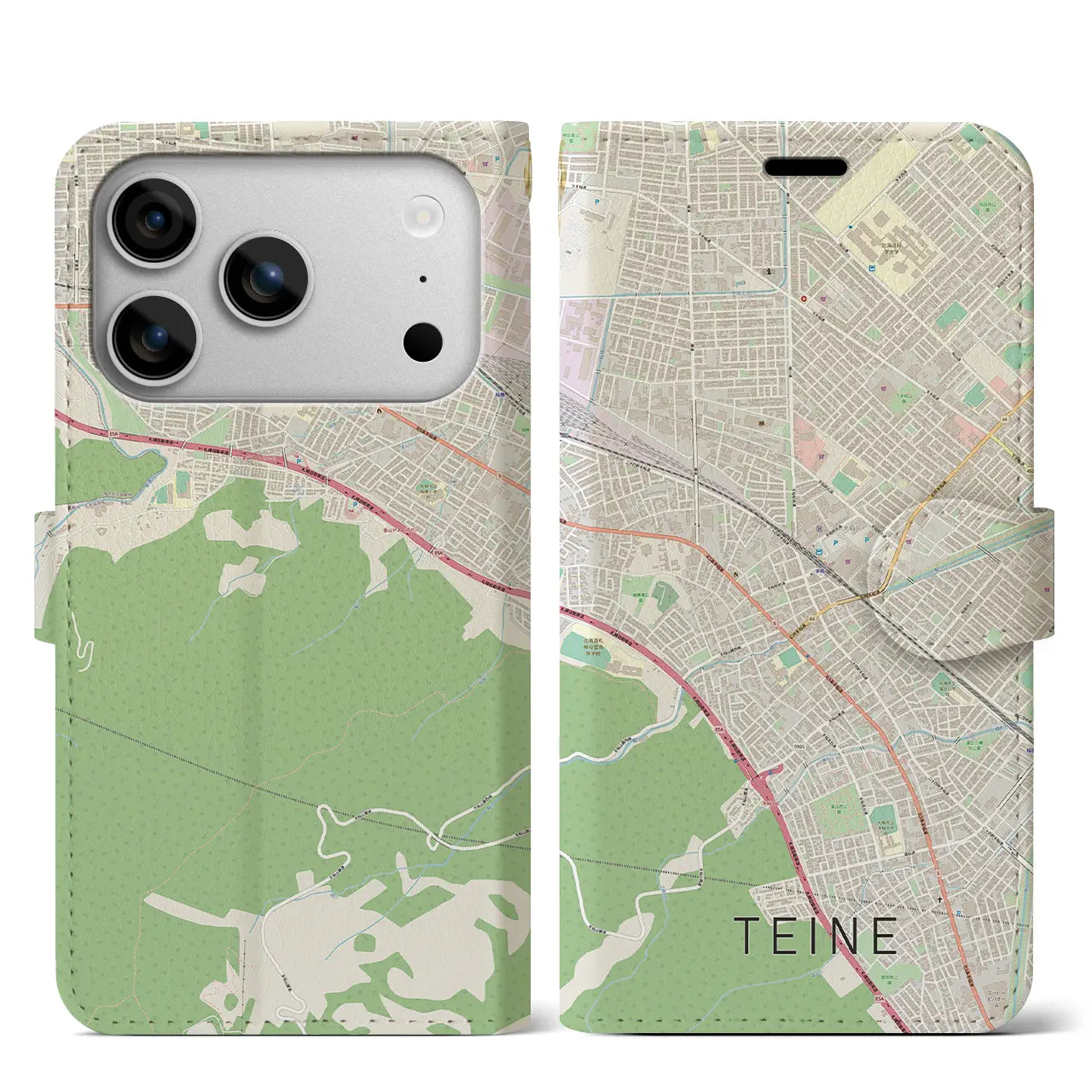 【手稲(北海道)】地図柄iPhoneケース(手帳タイプ)