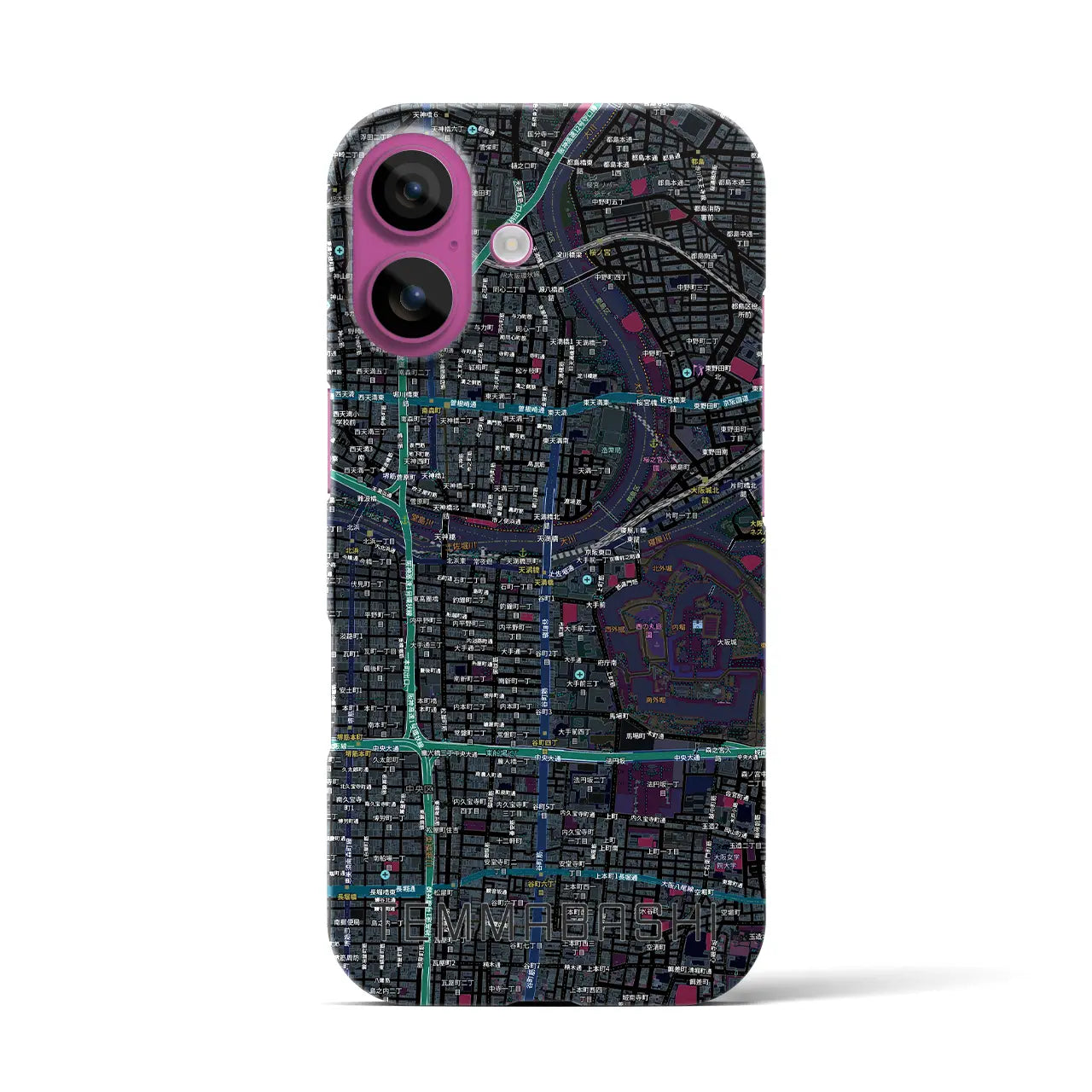 【天満橋(大阪府)】地図柄iPhoneケース(バックカバータイプ)