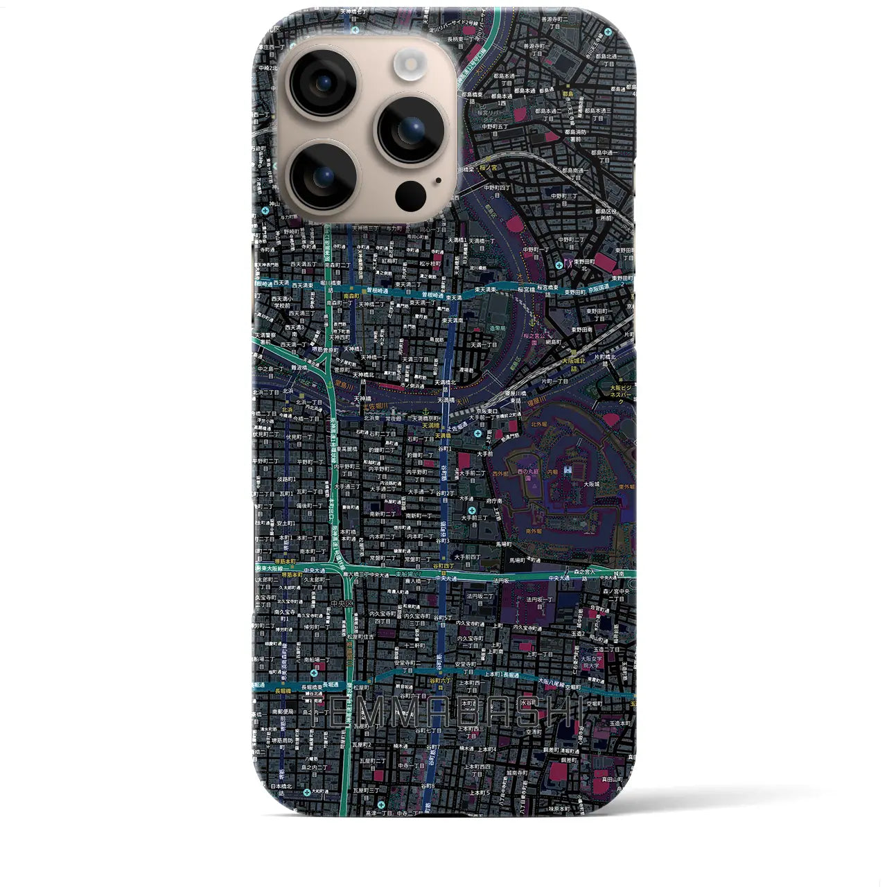 【天満橋(大阪府)】地図柄iPhoneケース(バックカバータイプ)