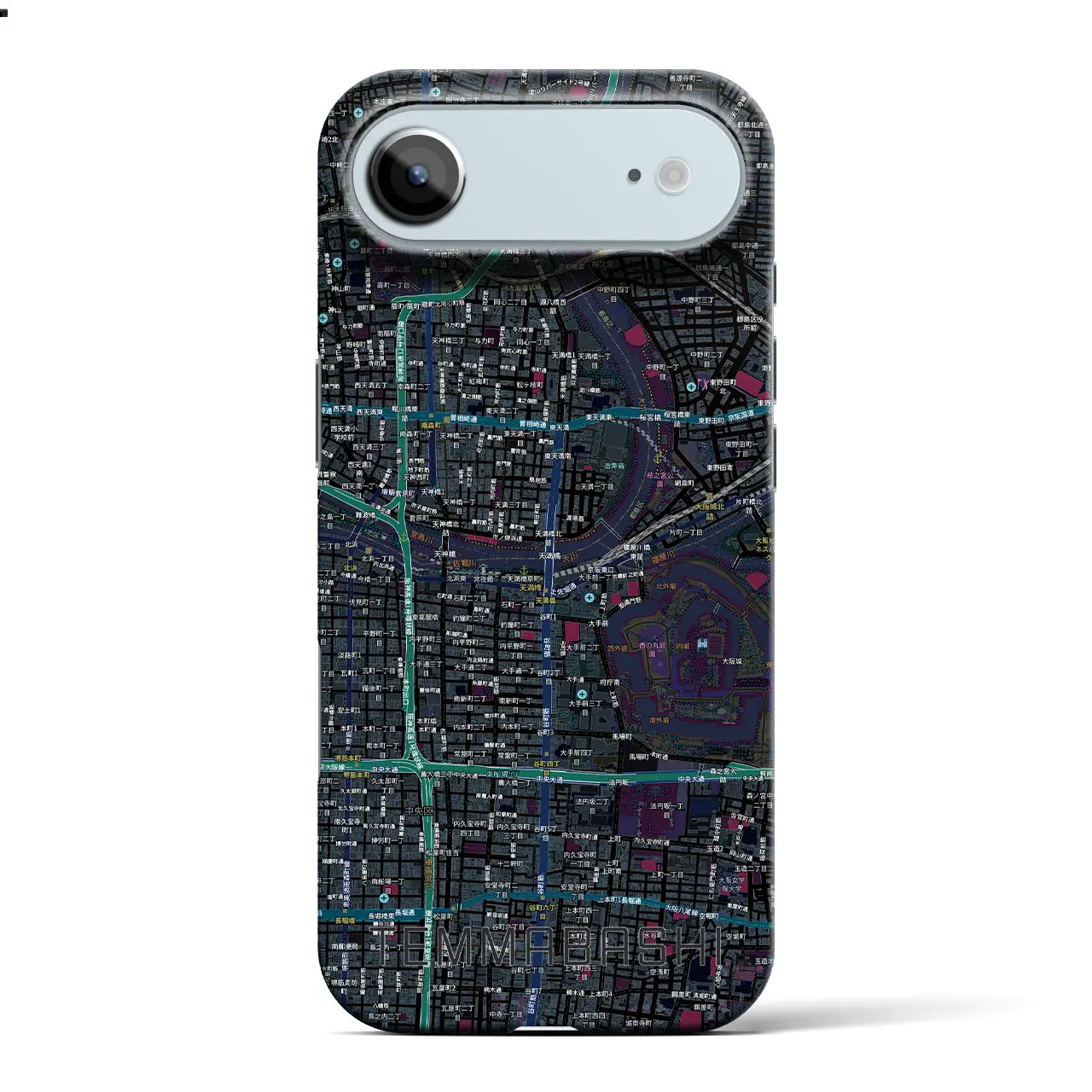 【天満橋(大阪府)】地図柄iPhoneケース(バックカバータイプ)