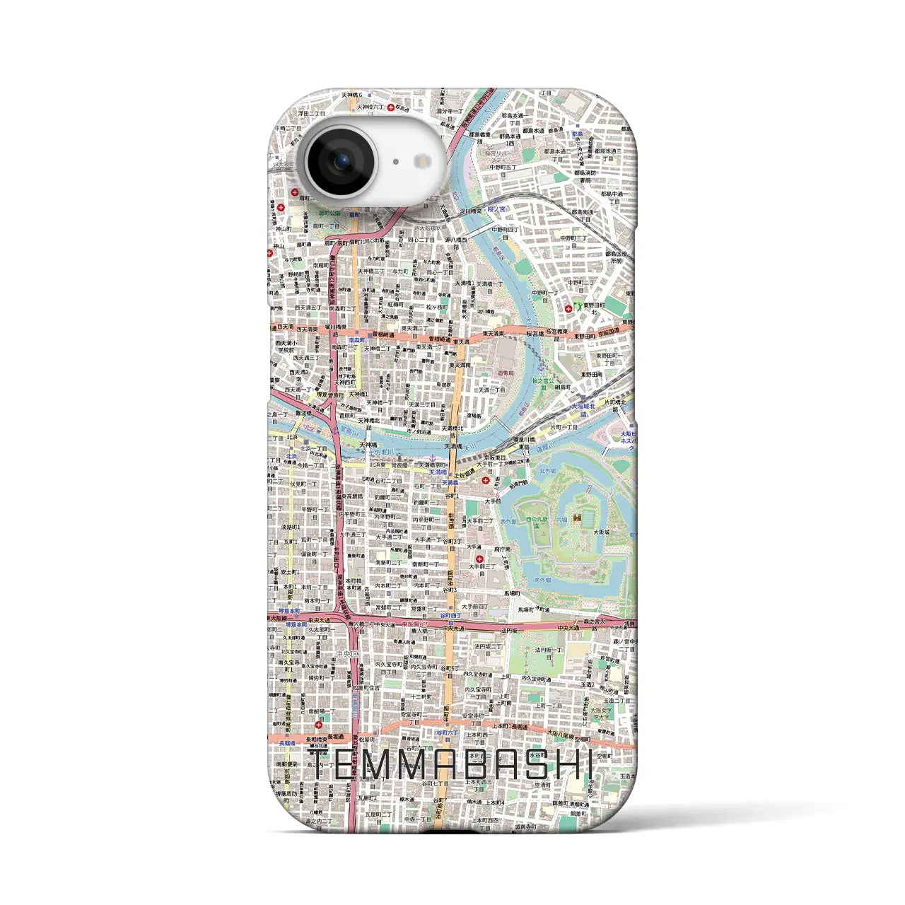 【天満橋(大阪府)】地図柄iPhoneケース(バックカバータイプ)