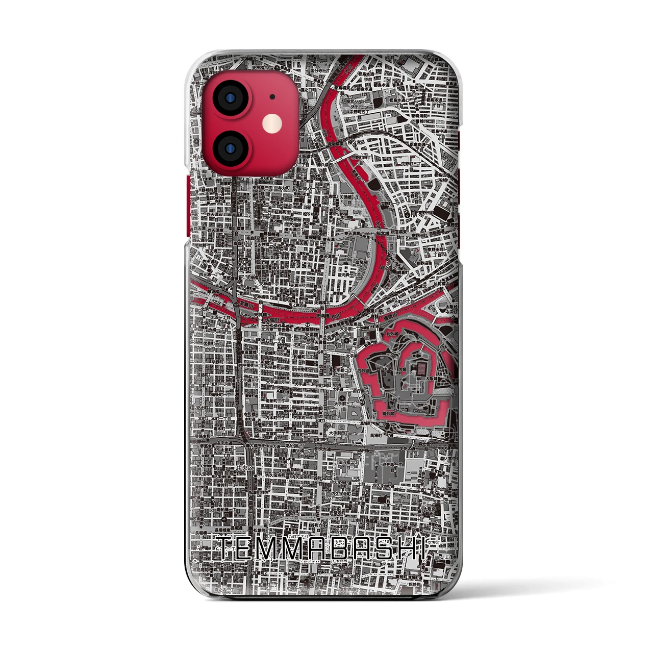 【天満橋(大阪府)】地図柄iPhoneケース(クリアタイプ)